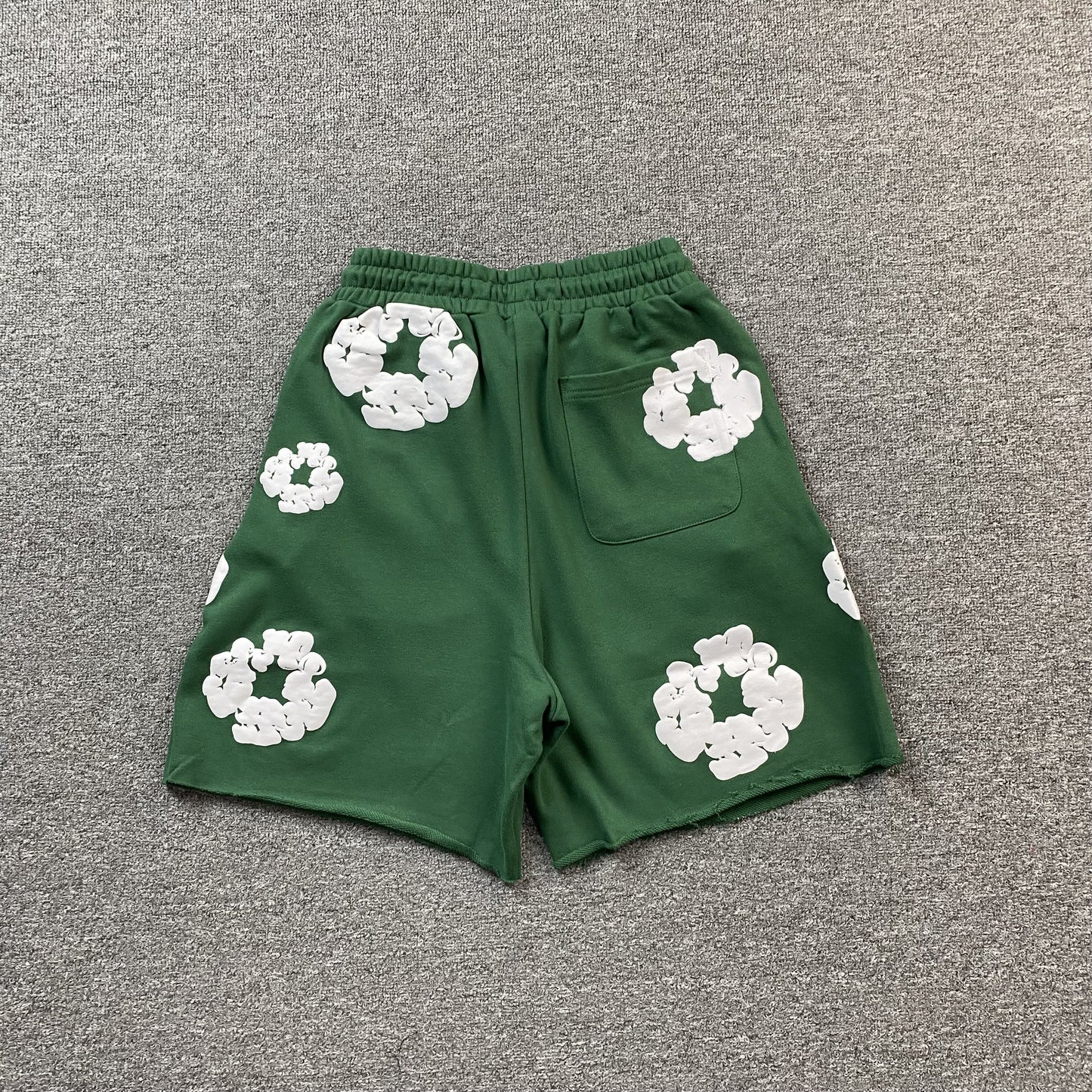 DENIM Tears Cotton Wreath Shorts - Green Unisex Streetwear Limited Edition - The DENIM TEARS COTTON WREATH SHORTS GREEN - REPLICA bring a vibrant touch to iconic