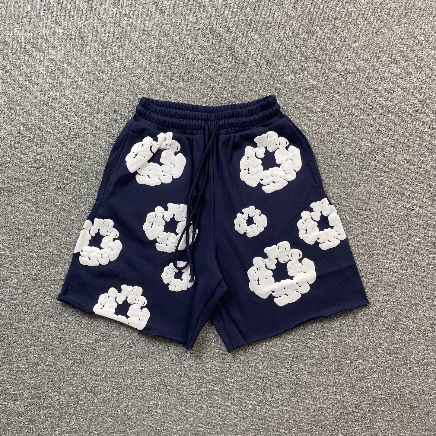 DENIM Tears Cotton Wreath Shorts - Navy Unisex Streetwear Limited Edition - The DENIM TEARS COTTON WREATH SHORTS NAVY - REPLICA blend timeless style with cultural significance,