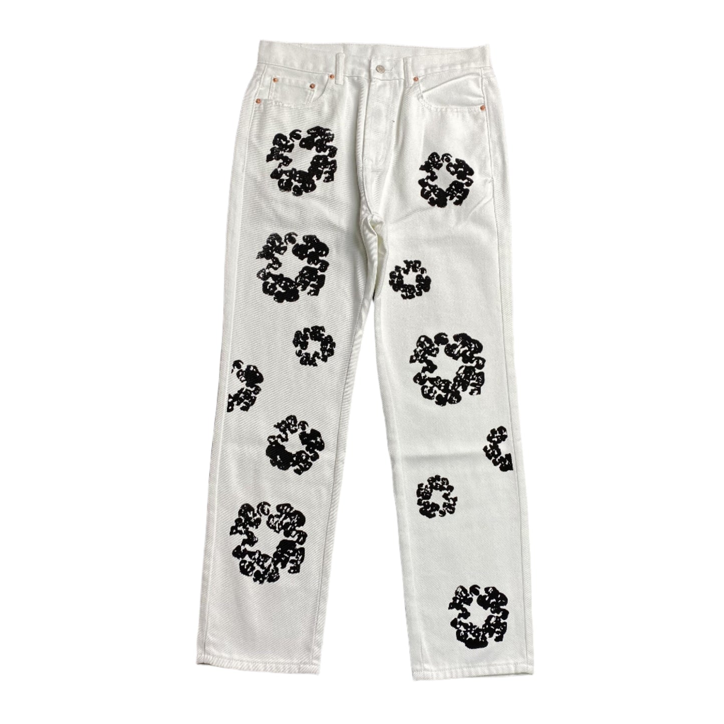DENIM Tears - Levi's Cotton Wreath Jeans - White Unisex Streetwear Limited Edition - The Denim Tears x Levi's Cotton Wreath Jeans White Replica bring together iconic design and