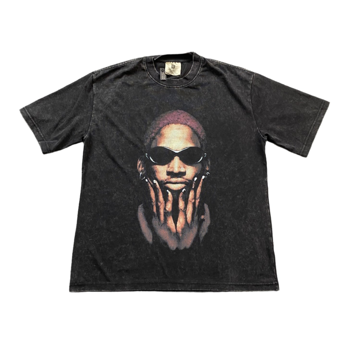 DENNIS Rodman Vintage Graphic Tee Dark T-Shirt - Grey Unisex Streetwear Limited Edition - The DENNIS RODMAN VINTAGE GRAPHIC TEE DARK GREY - REPLICA is a tribute to one