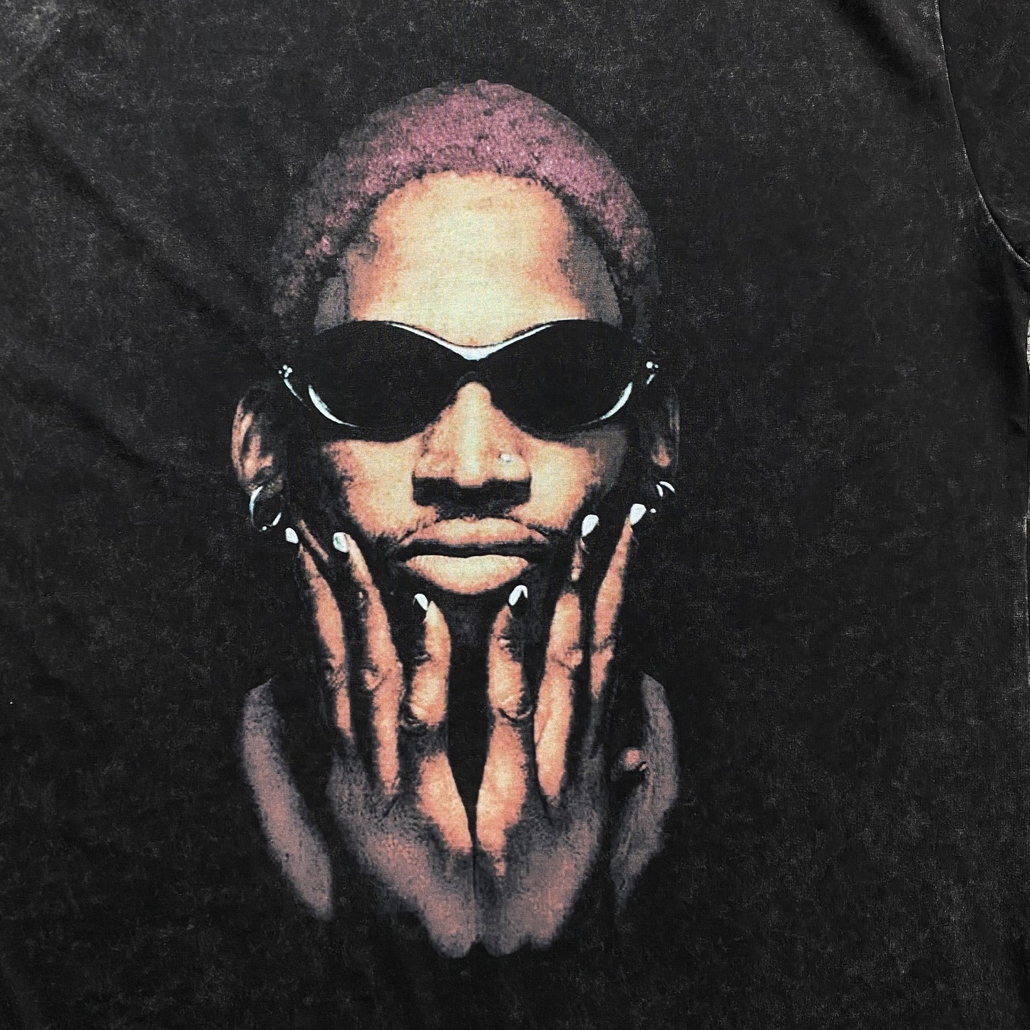 DENNIS Rodman Vintage Graphic Tee Dark T-Shirt - Grey Unisex Streetwear Limited Edition - The DENNIS RODMAN VINTAGE GRAPHIC TEE DARK GREY - REPLICA is a tribute to one