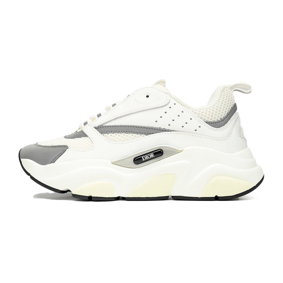 DIOR B22 Silver Sneakers - White Unisex Streetwear Limited Edition