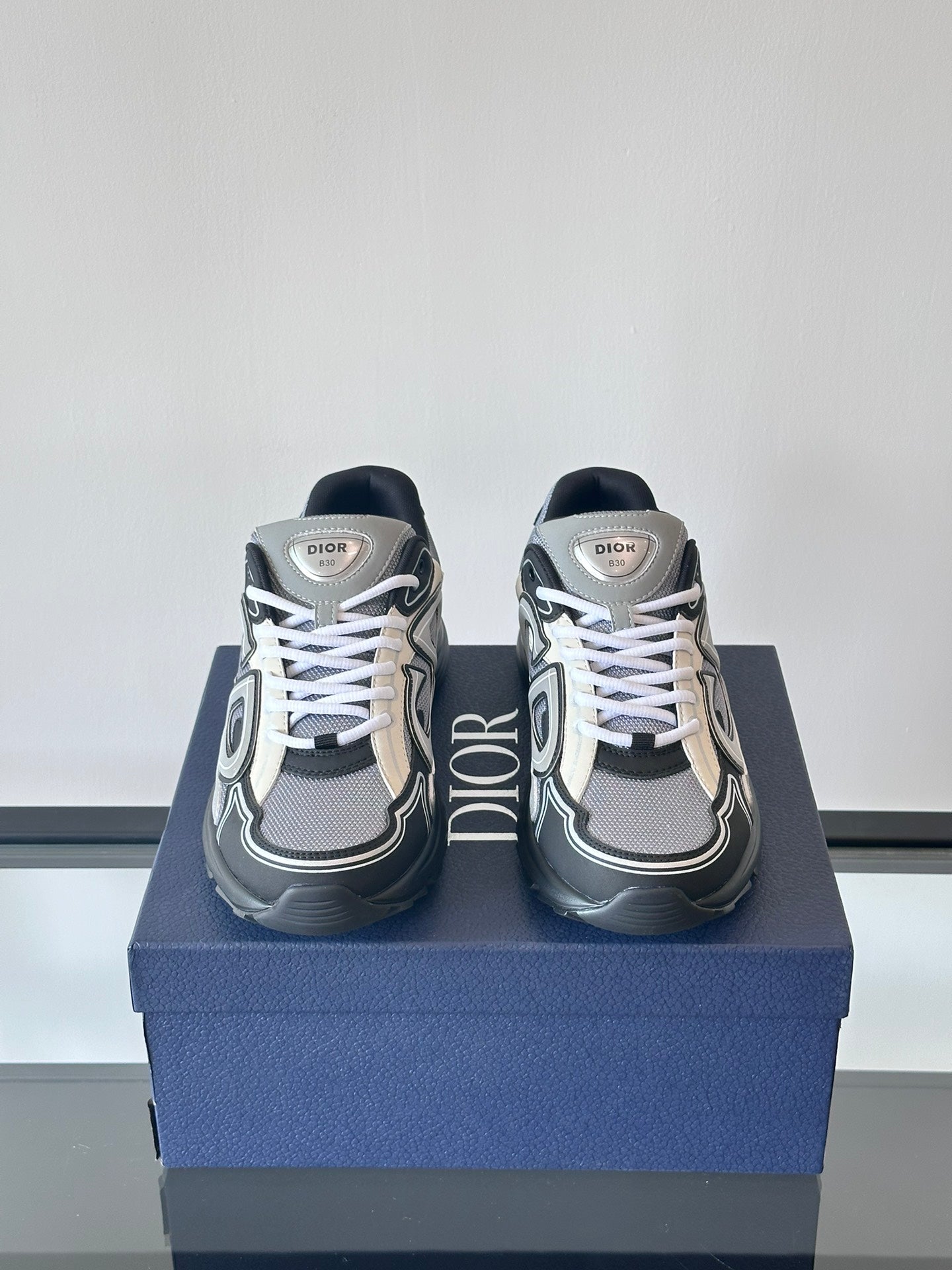 DIOR B30 Grey - Blue Unisex Streetwear Limited Edition - The DIOR B30 BLUE GREY - REPLICA combines luxury fashion with sleek, athletic design ,