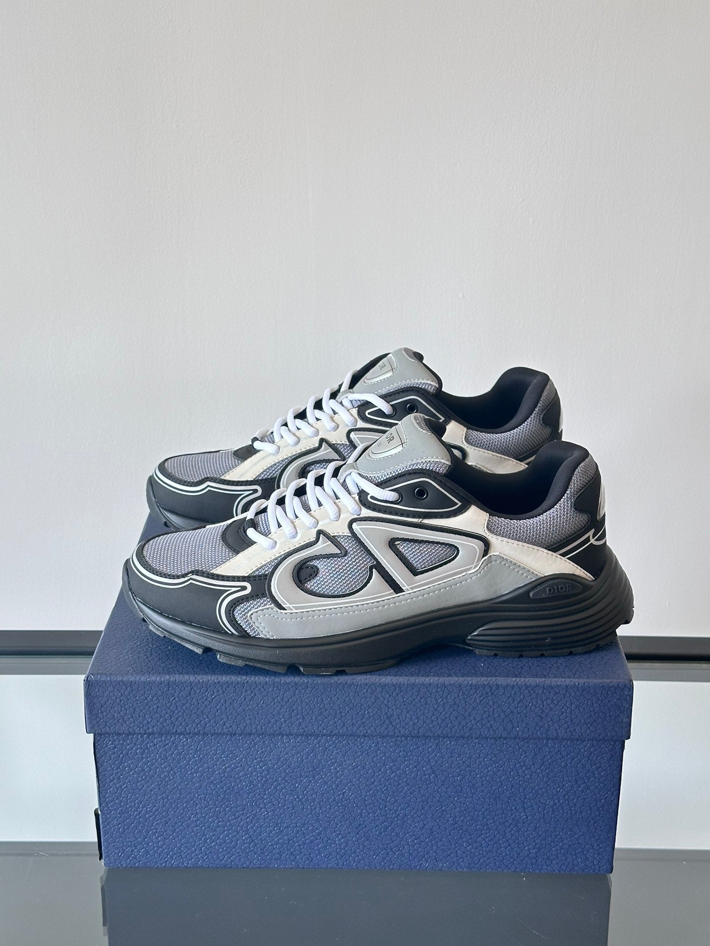 DIOR B30 Grey - Blue Unisex Streetwear Limited Edition - The DIOR B30 BLUE GREY - REPLICA combines luxury fashion with sleek, athletic design ,