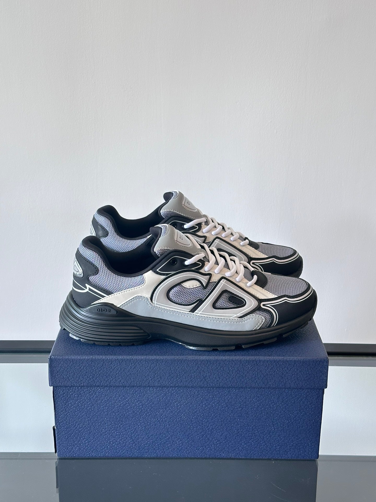 DIOR B30 Grey - Blue Unisex Streetwear Limited Edition - The DIOR B30 BLUE GREY - REPLICA combines luxury fashion with sleek, athletic design ,