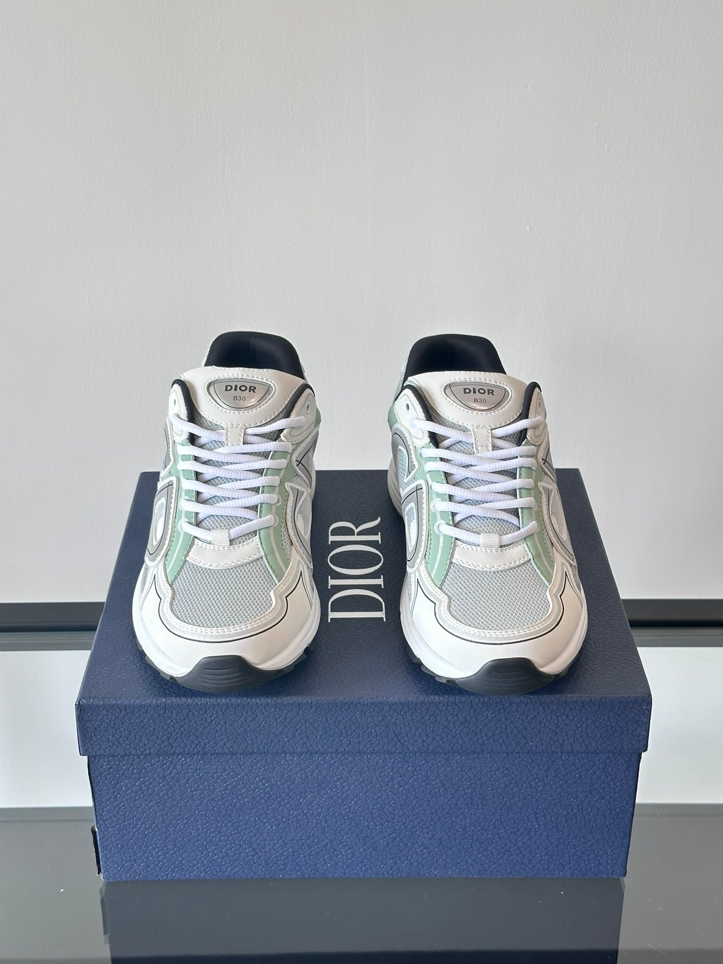 DIOR B30 Celadon Grey Sneakers - White Unisex Streetwear Limited Edition - The DIOR B30 CELADON GREY WHITE - REPLICA is a perfect fusion of luxury, performance,