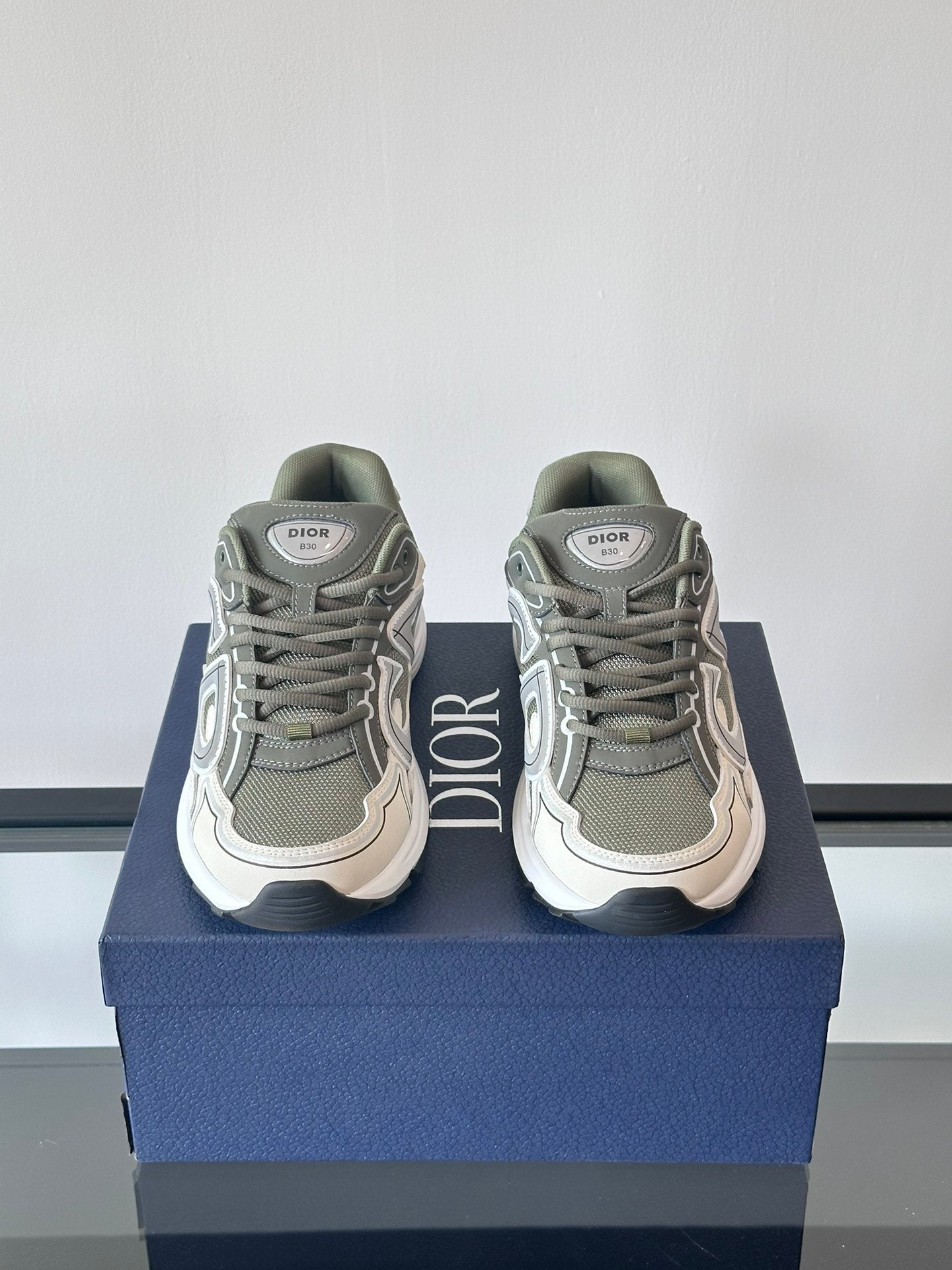 DIOR B30 Celadon Olive Sneakers - Red Unisex Streetwear Limited Edition - The DIOR B30 CELADON OLIVE - REPLICA is the perfect fusion of luxury, performance, and