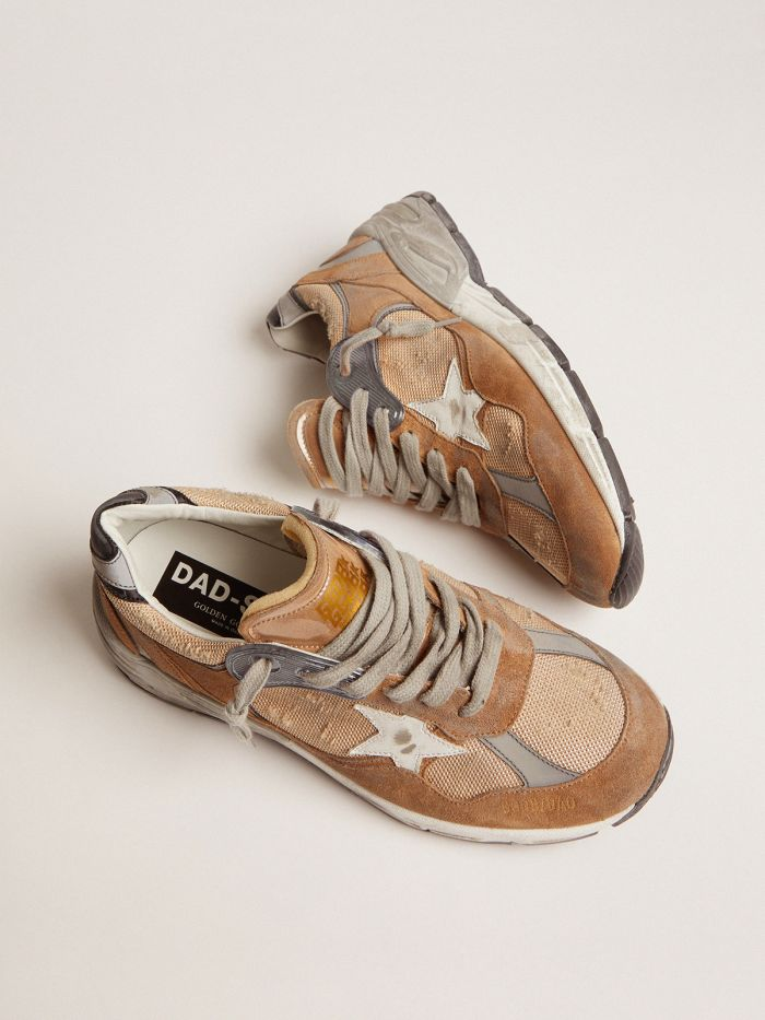 Dad-star Sneakers In Tobacco-colored Mesh And Suede With White Leather Star And Leather Heel - Black Unisex Streetwear Limited Edition