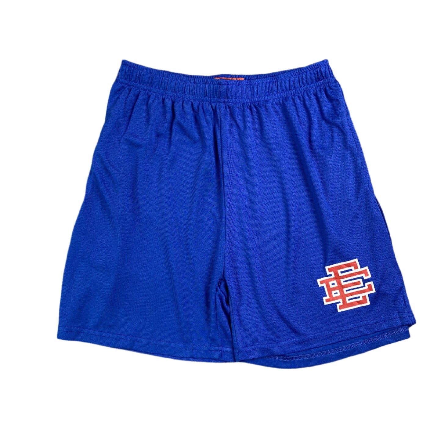 ERIC Emanuel Ee Basic Shorts - Orange - Blue Unisex Streetwear Limited Edition - The ERIC EMANUEL EE BASIC SHORTS BLUE/ORANGE - REPLICA merge bold streetwear aesthetics with premium