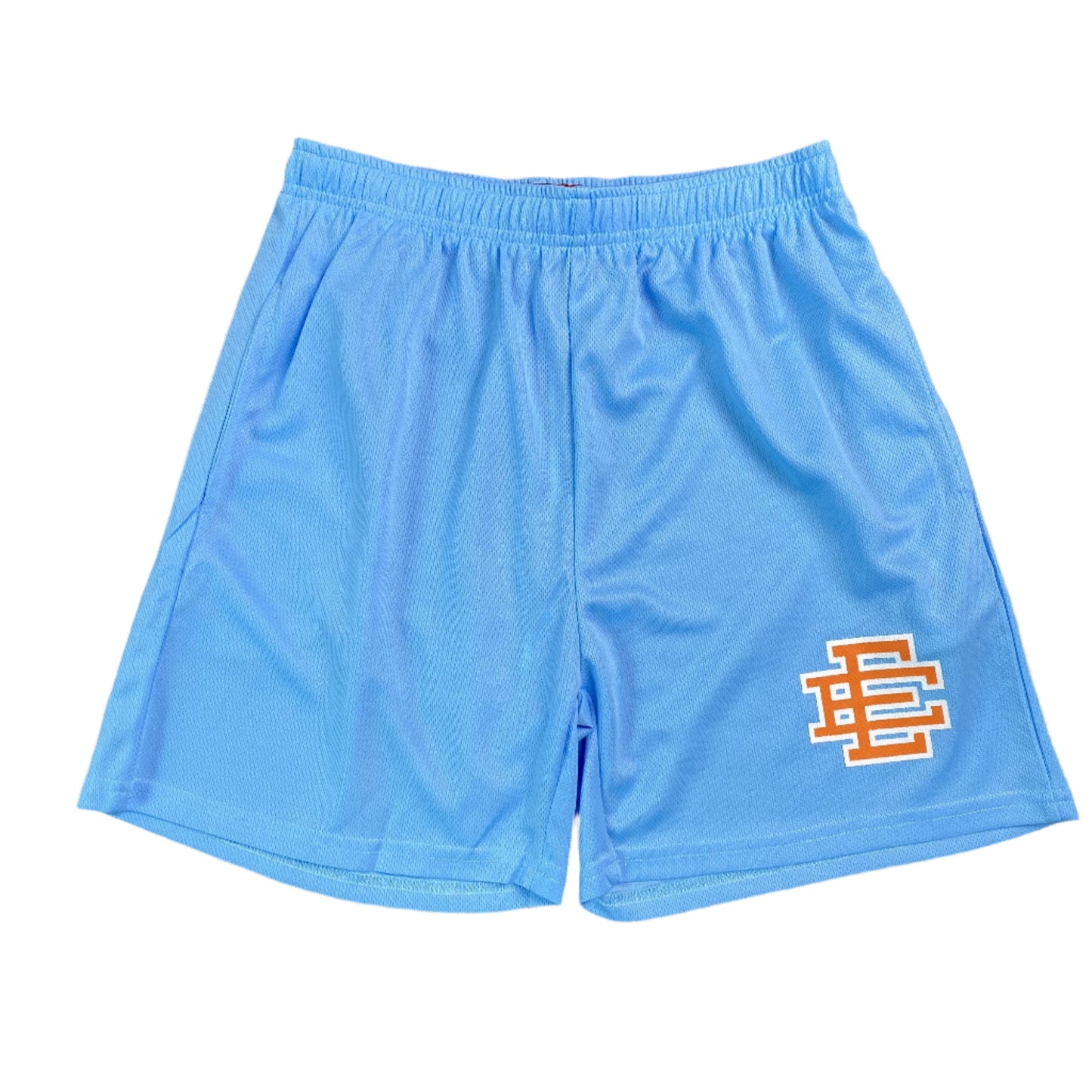 ERIC Emanuel Ee Basic Shorts Carolina - Orange - Blue Unisex Streetwear Limited Edition - The ERIC EMANUEL EE BASIC SHORTS CAROLINA BLUE/ORANGE - REPLICA bring together luxury streetwear aesthetics