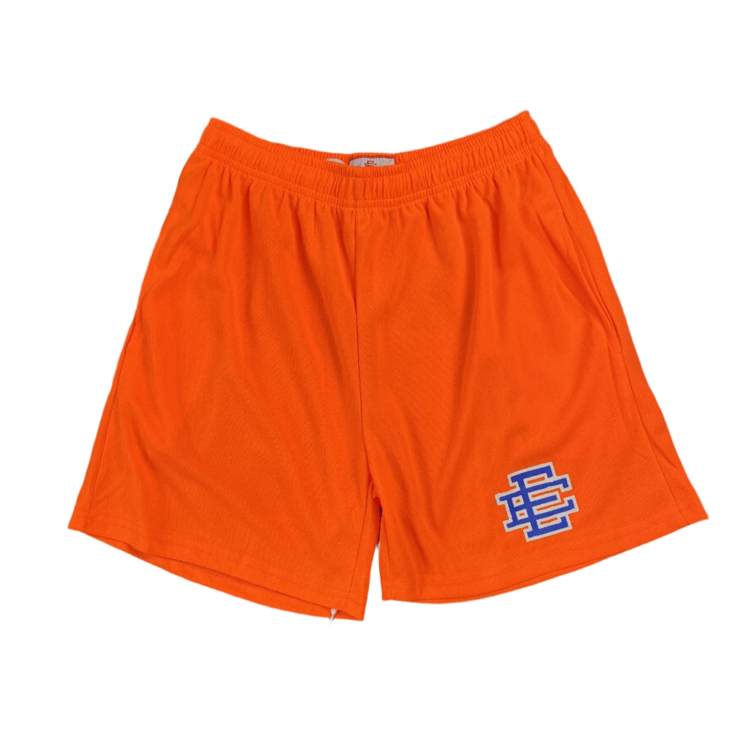 ERIC Emanuel Ee Basic Shorts Orange - - Blue Unisex Streetwear Limited Edition - The ERIC EMMANUEL EE BASIC SHORTS ORANGE/BLUE - REPLICA combine vibrant streetwear aesthetics with premium