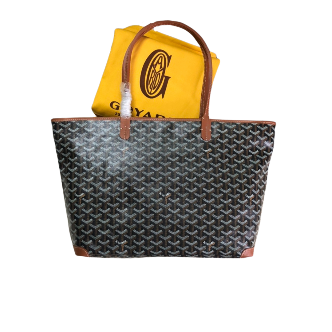 GOYARD Artois Pm Tote Bag & Tan - Black Unisex Streetwear Limited Edition - The GOYARD ARTOIS PM TOTE BAG BLACK & TAN - REPLICA is a timeless combination