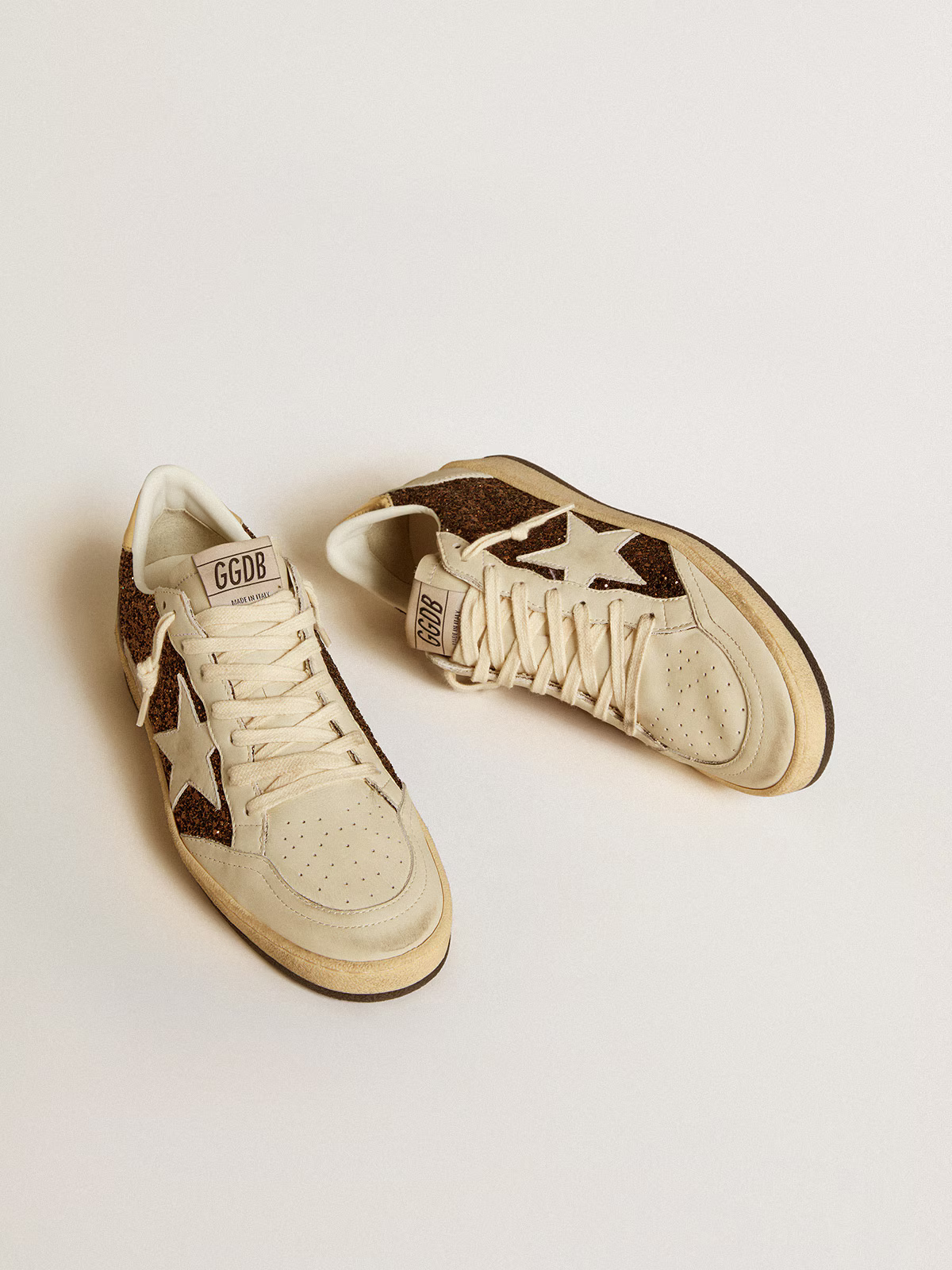 Golden Goose Ball Star Sneaker c Bronze Glitter - White Unisex Streetwear Limited Edition