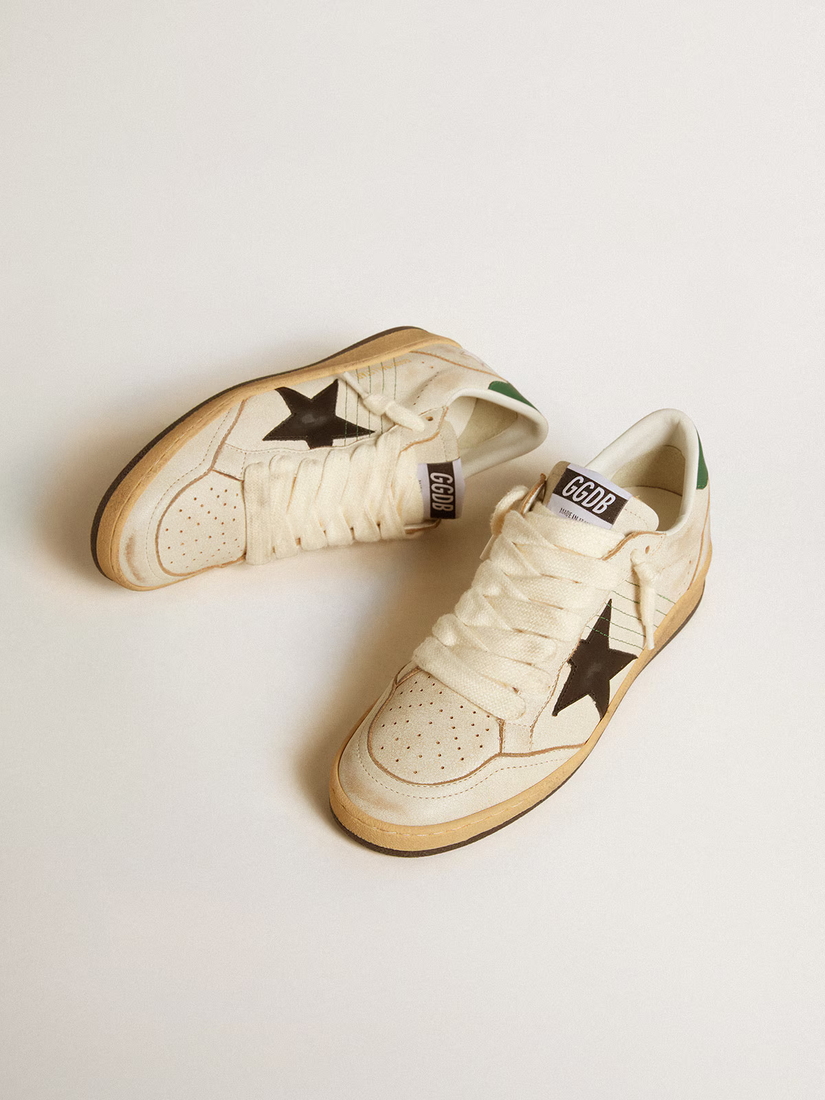 Golden Goose Ball Star Sneaker c Cream & - Black Unisex Streetwear Limited Edition
