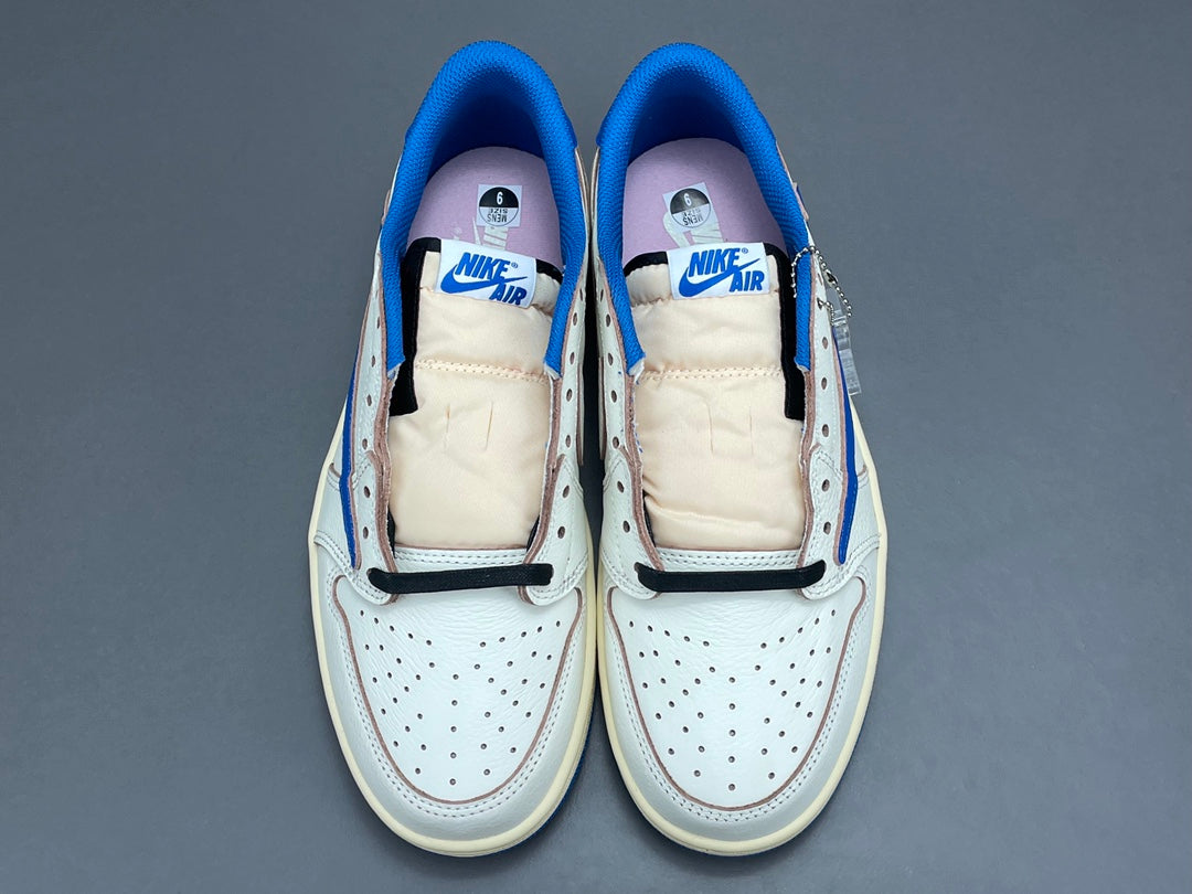 JORDAN 1 Low Og - Travis Scott Fragment - Black Unisex Streetwear Limited Edition - The JORDAN 1 LOW OG x TRAVIS SCOTT FRAGMENT - REPLICA is a masterpiece of