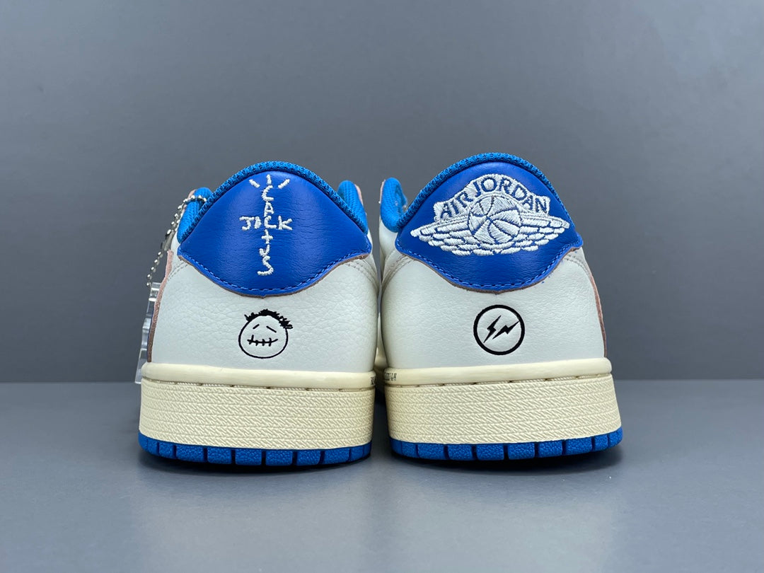JORDAN 1 Low Og - Travis Scott Fragment - Black Unisex Streetwear Limited Edition - The JORDAN 1 LOW OG x TRAVIS SCOTT FRAGMENT - REPLICA is a masterpiece of