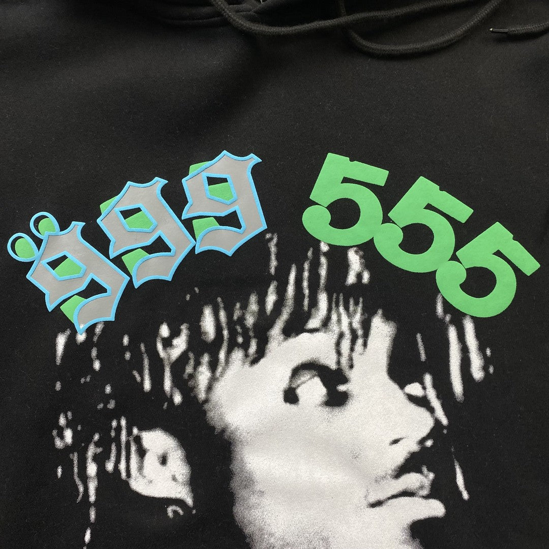 JUICE Wrld - Sp5der Hoodie - Black Unisex Streetwear Limited Edition - The JUICE WRLD x SP5DER HOODIE BLACK - REPLICA is a bold tribute to Juice