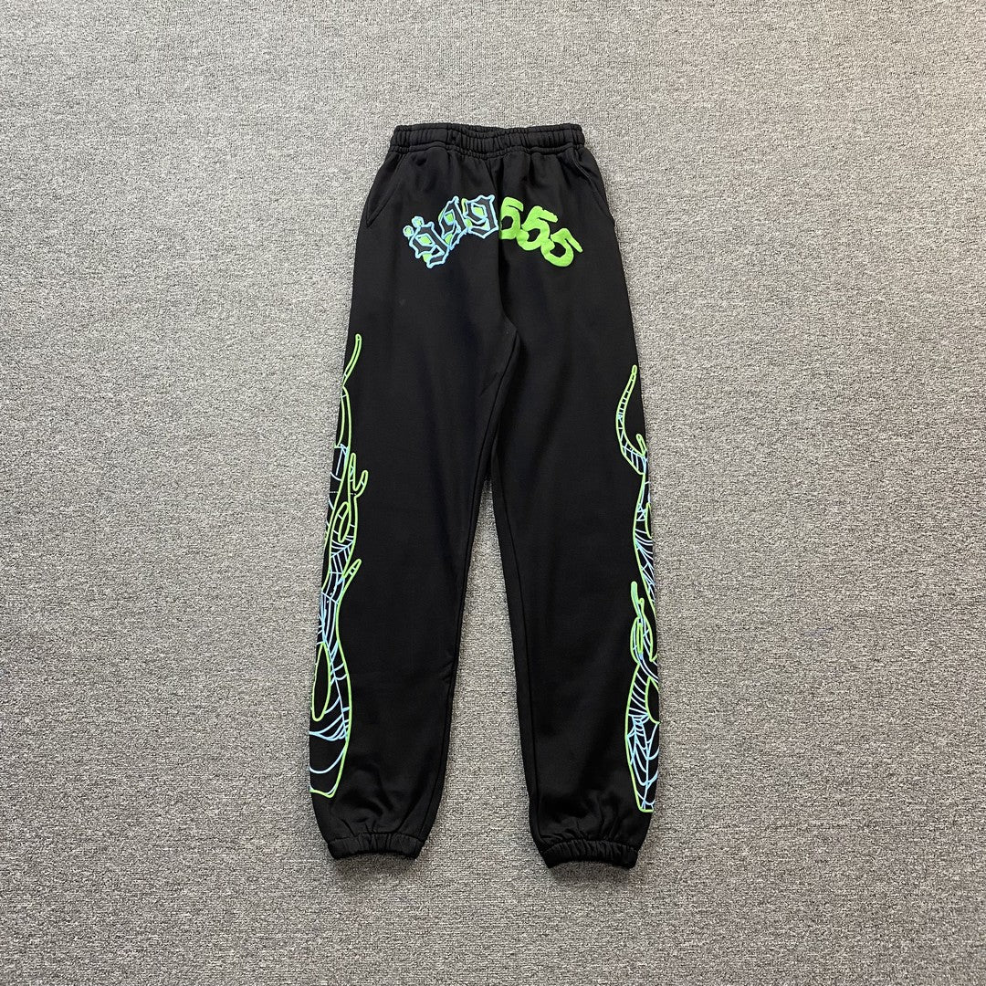 JUICE Wrld - Sp5der Sweatpants - Black Unisex Streetwear Limited Edition - The JUICE WRLD x SP5DER SWEATPANTS BLACK - REPLICA pay tribute to Juice WRLD s legacy