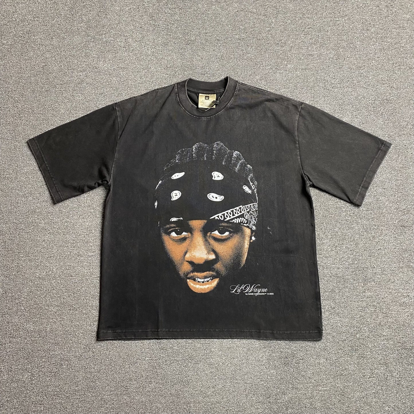 LIL Wayne Vintage Graphic Tee Dark T-Shirt - Grey Unisex Streetwear Limited Edition - The LIL WAYNE VINTAGE GRAPHIC TEE DARK GREY - REPLICA is a must-have for hip-hop