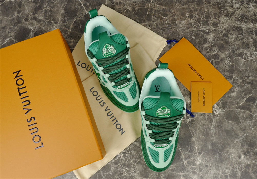 LOUIS Vuitton Lv Skate Sneaker - Green Unisex Streetwear Limited Edition - The LOUIS VUITTON LV SKATE SNEAKER GREEN - REPLICA blends luxury and streetwear in a