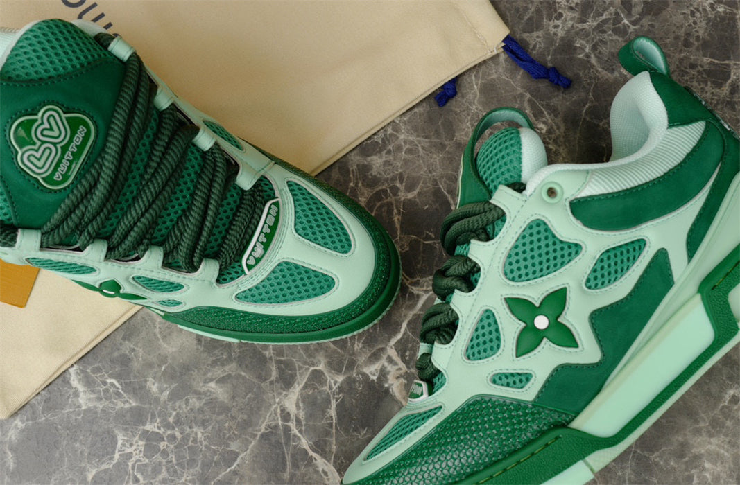 LOUIS Vuitton Lv Skate Sneaker - Green Unisex Streetwear Limited Edition - The LOUIS VUITTON LV SKATE SNEAKER GREEN - REPLICA blends luxury and streetwear in a