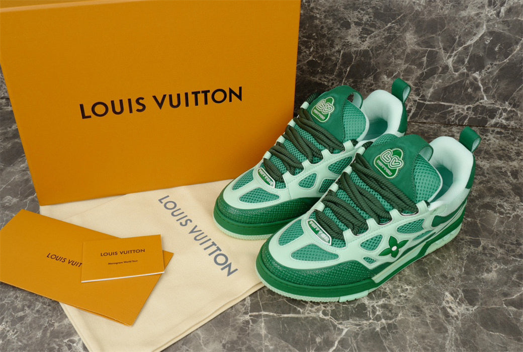 LOUIS Vuitton Lv Skate Sneaker - Green Unisex Streetwear Limited Edition - The LOUIS VUITTON LV SKATE SNEAKER GREEN - REPLICA blends luxury and streetwear in a