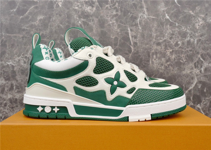 LOUIS Vuitton Lv Skate Sneaker Green - White Unisex Streetwear Limited Edition - The LOUIS VUITTON LV SKATE SNEAKER GREEN WHITE - REPLICA combines bold color with timeless