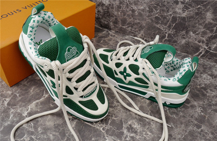 LOUIS Vuitton Lv Skate Sneaker Green - White Unisex Streetwear Limited Edition - The LOUIS VUITTON LV SKATE SNEAKER GREEN WHITE - REPLICA combines bold color with timeless