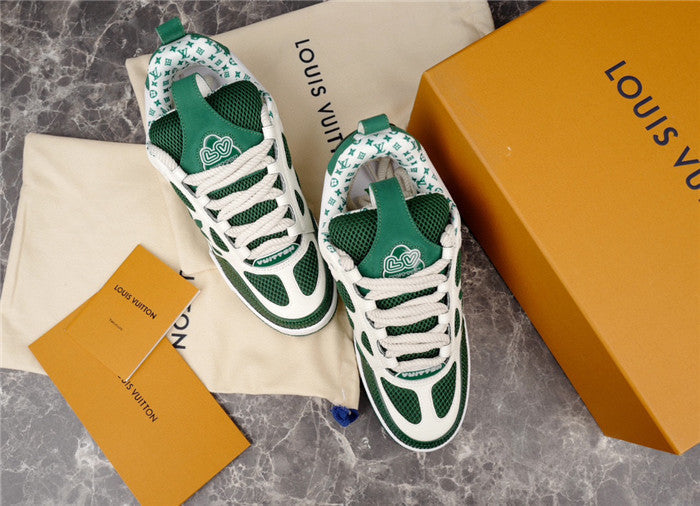 LOUIS Vuitton Lv Skate Sneaker Green - White Unisex Streetwear Limited Edition - The LOUIS VUITTON LV SKATE SNEAKER GREEN WHITE - REPLICA combines bold color with timeless