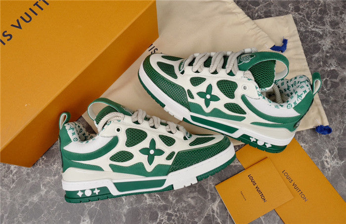 LOUIS Vuitton Lv Skate Sneaker Green - White Unisex Streetwear Limited Edition - The LOUIS VUITTON LV SKATE SNEAKER GREEN WHITE - REPLICA combines bold color with timeless