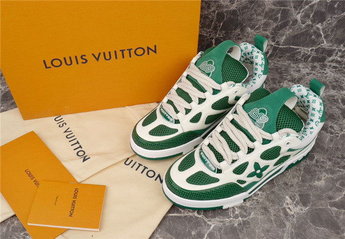 LOUIS Vuitton Lv Skate Sneaker Green - White Unisex Streetwear Limited Edition - The LOUIS VUITTON LV SKATE SNEAKER GREEN WHITE - REPLICA combines bold color with timeless