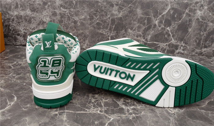 LOUIS Vuitton Lv Skate Sneaker Green - White Unisex Streetwear Limited Edition - The LOUIS VUITTON LV SKATE SNEAKER GREEN WHITE - REPLICA combines bold color with timeless
