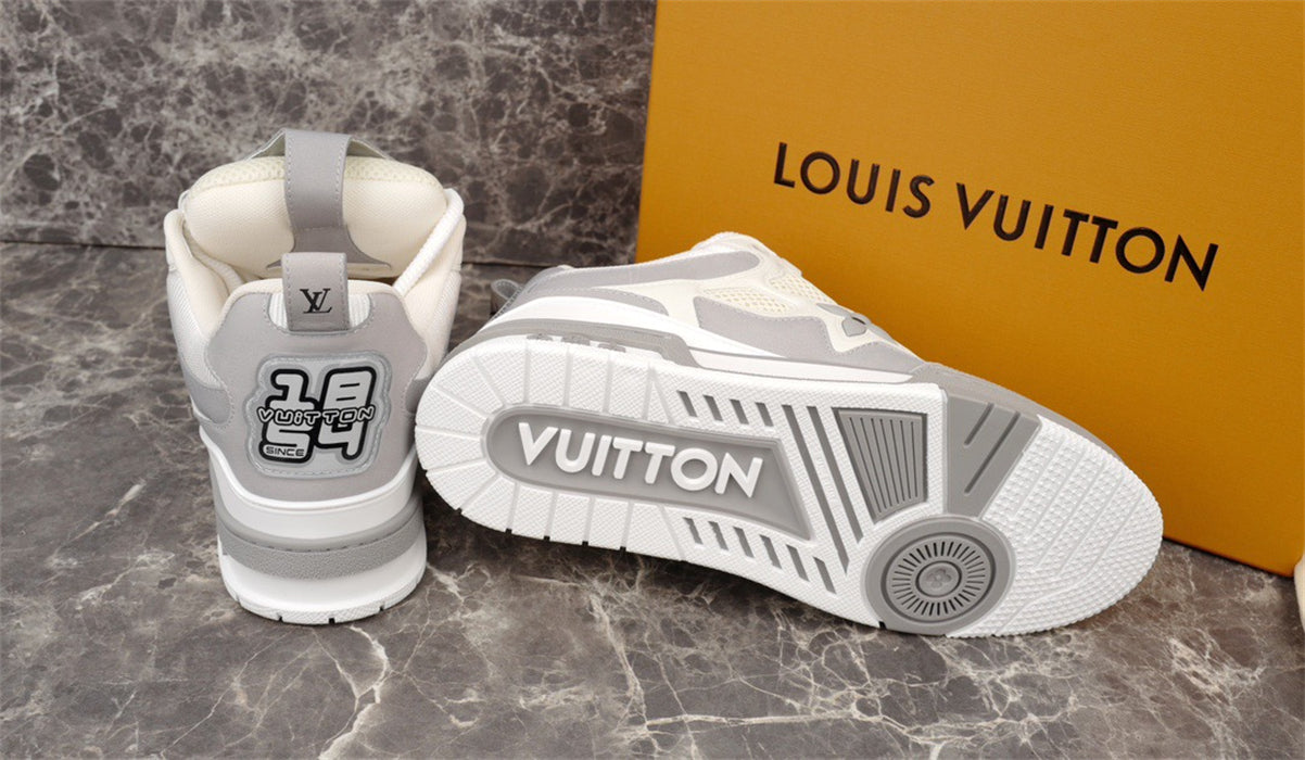 LOUIS Vuitton Lv Skate Sneaker - Grey Unisex Streetwear Limited Edition - The LOUIS VUITTON LV SKATE SNEAKER GREY - REPLICA delivers understated luxury with a sleek