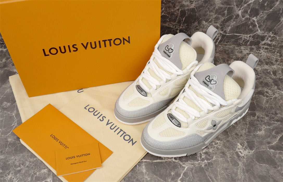 LOUIS Vuitton Lv Skate Sneaker - Grey Unisex Streetwear Limited Edition - The LOUIS VUITTON LV SKATE SNEAKER GREY - REPLICA delivers understated luxury with a sleek