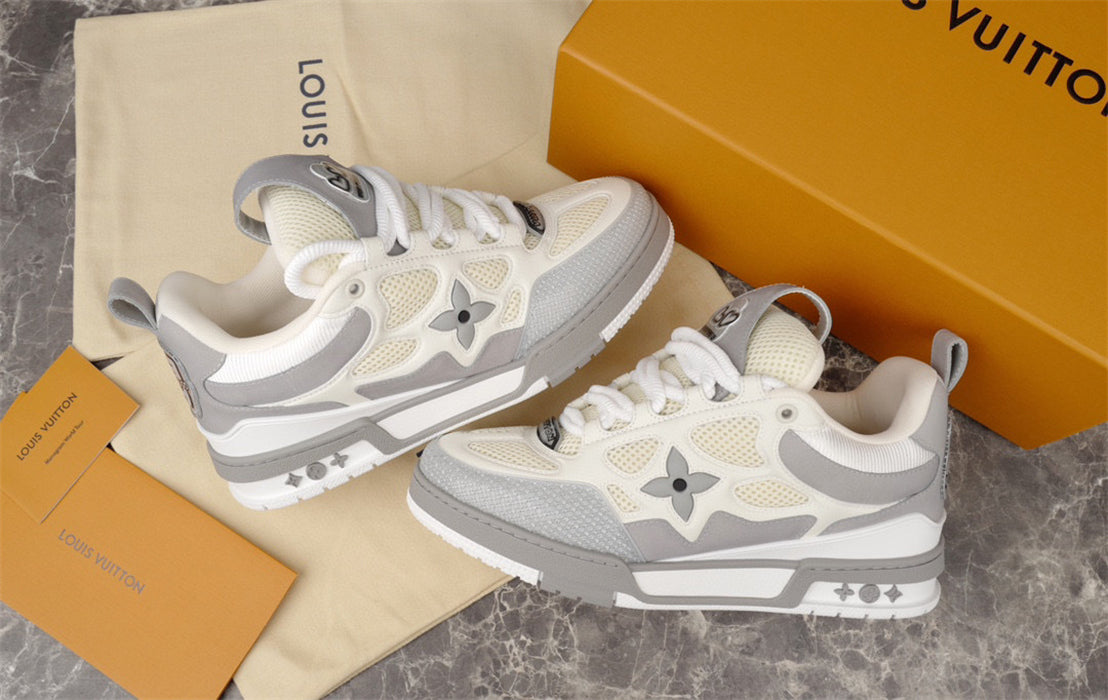 LOUIS Vuitton Lv Skate Sneaker - Grey Unisex Streetwear Limited Edition - The LOUIS VUITTON LV SKATE SNEAKER GREY - REPLICA delivers understated luxury with a sleek