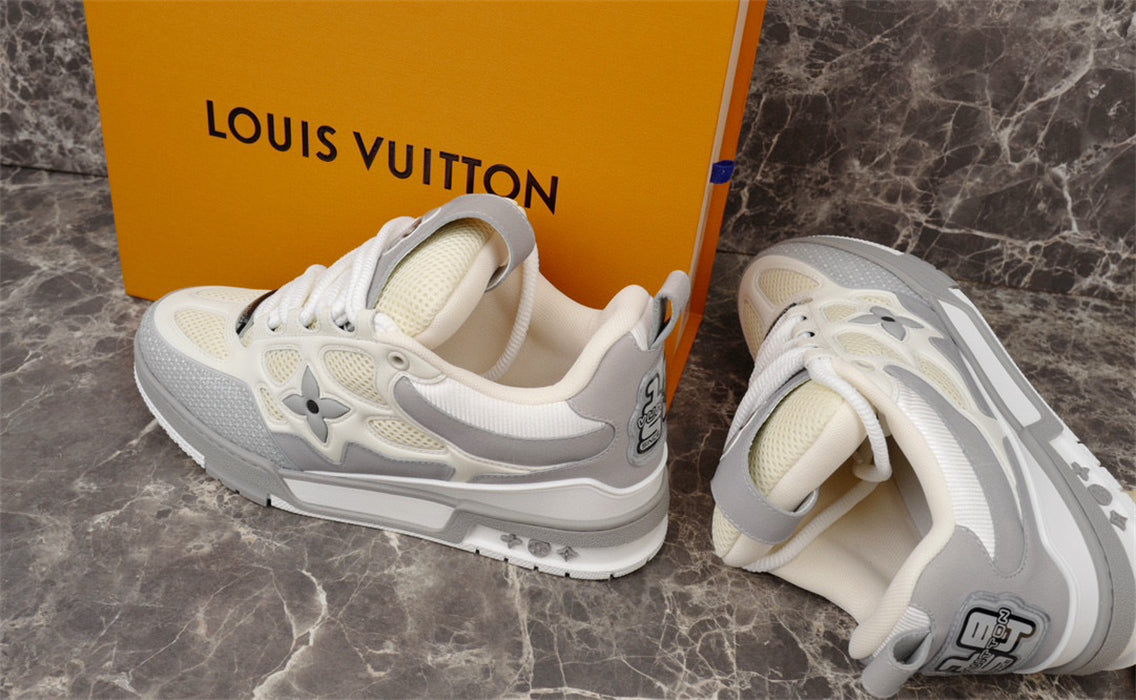LOUIS Vuitton Lv Skate Sneaker - Grey Unisex Streetwear Limited Edition - The LOUIS VUITTON LV SKATE SNEAKER GREY - REPLICA delivers understated luxury with a sleek