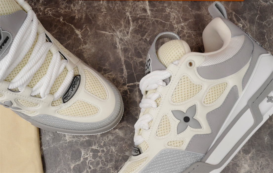 LOUIS Vuitton Lv Skate Sneaker - Grey Unisex Streetwear Limited Edition - The LOUIS VUITTON LV SKATE SNEAKER GREY - REPLICA delivers understated luxury with a sleek