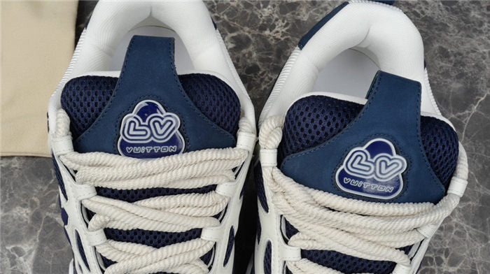 LOUIS Vuitton Lv Skate Sneaker Marine - White Unisex Streetwear Limited Edition - The LOUIS VUITTON LV SKATE SNEAKER MARINE WHITE - REPLICA combines nautical-inspired elegance with modern