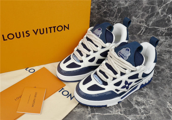 LOUIS Vuitton Lv Skate Sneaker Marine - White Unisex Streetwear Limited Edition - The LOUIS VUITTON LV SKATE SNEAKER MARINE WHITE - REPLICA combines nautical-inspired elegance with modern