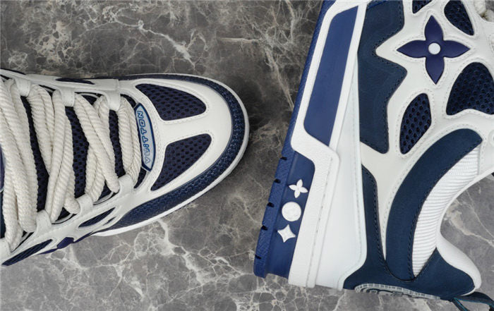 LOUIS Vuitton Lv Skate Sneaker Marine - White Unisex Streetwear Limited Edition - The LOUIS VUITTON LV SKATE SNEAKER MARINE WHITE - REPLICA combines nautical-inspired elegance with modern