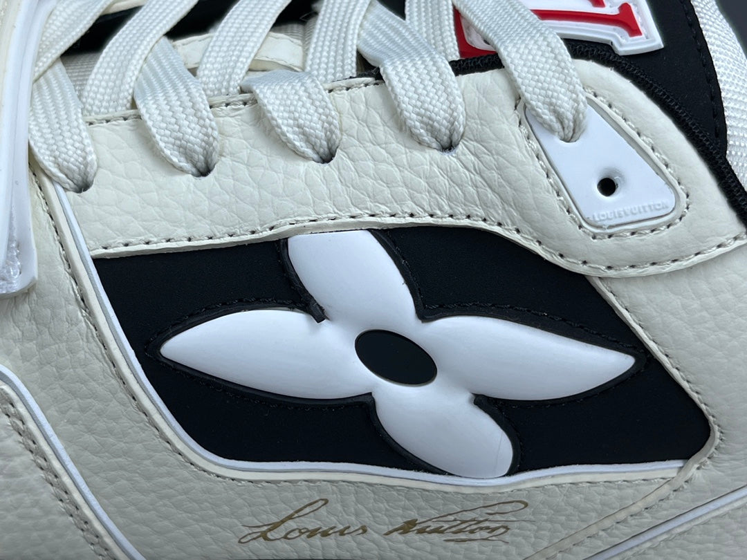 LOUIS Vuitton Lv Trainer Sneaker - Red Unisex Streetwear Limited Edition - The LOUIS VUITTON LV TRAINER SNEAKER - REPLICA redefines luxury footwear with its bold design