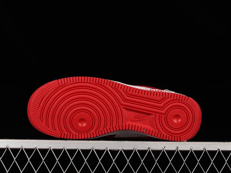 NIKE Air Force 1 - Louis Vuitton Virgil Abloh Red Sneakers - White Unisex Streetwear Limited Edition - Step into the ultimate fusion of luxury and streetwear with the NIKE AIR FORCE 1