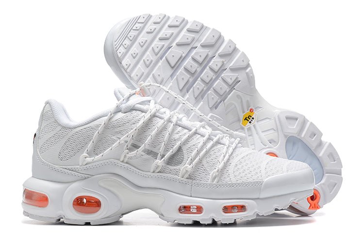 NIKE Air Ma - Plus Utility Safety - Pure Platinum - Orange Unisex Streetwear Limited Edition - The NIKE AIR MAX PLUS UTILITY SAFETY ORANGE x PURE PLATINUM - REPLICA takes the