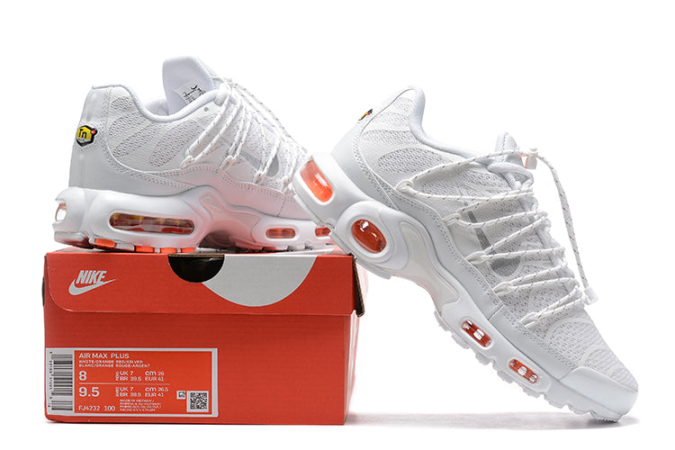 NIKE Air Ma - Plus Utility Safety - Pure Platinum - Orange Unisex Streetwear Limited Edition - The NIKE AIR MAX PLUS UTILITY SAFETY ORANGE x PURE PLATINUM - REPLICA takes the