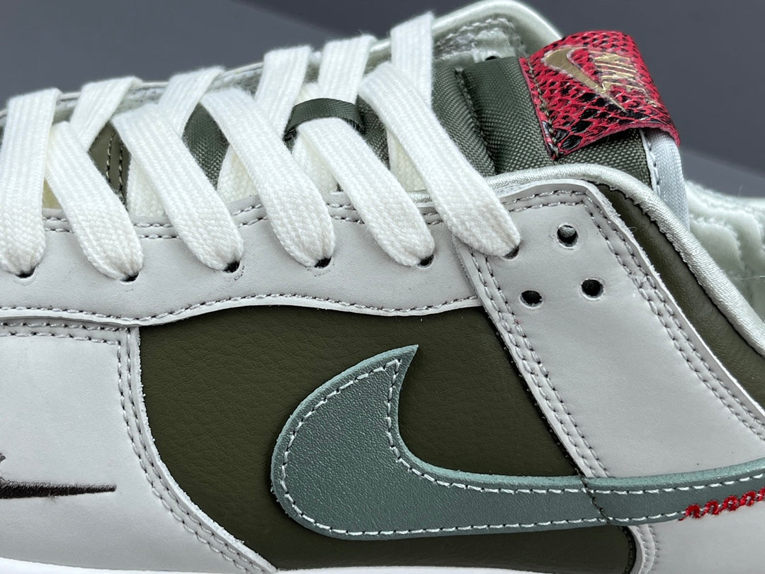 NIKE Dunk Low - Year Of The Snake - Red Unisex Streetwear Limited Edition - The NIKE DUNK LOW x YEAR OF THE SNAKE - REPLICA brings a bold, exotic