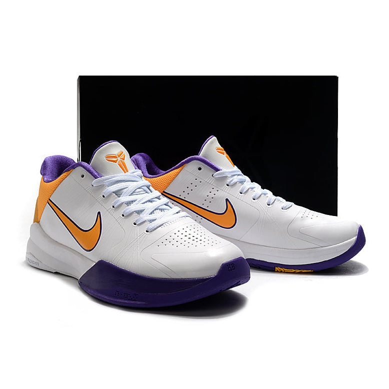 NIKE Kobe 5 Protro - Lakers Home - White Unisex Streetwear Limited Edition - The Nike Kobe 5 Protro x Lakers Home pays homage to Kobe Bryant s legendary career