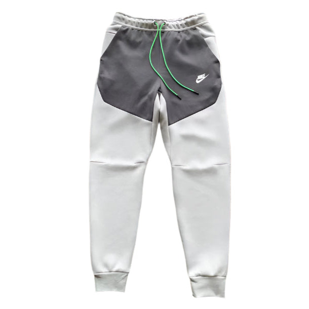 NIKE Tech Fleece Pants - Grey - - Green - Black Unisex Streetwear Limited Edition - The NIKE TECH FLEECE PANTS GREY/BLACK/GREEN - REPLICA bring together modern athletic performance and sleek