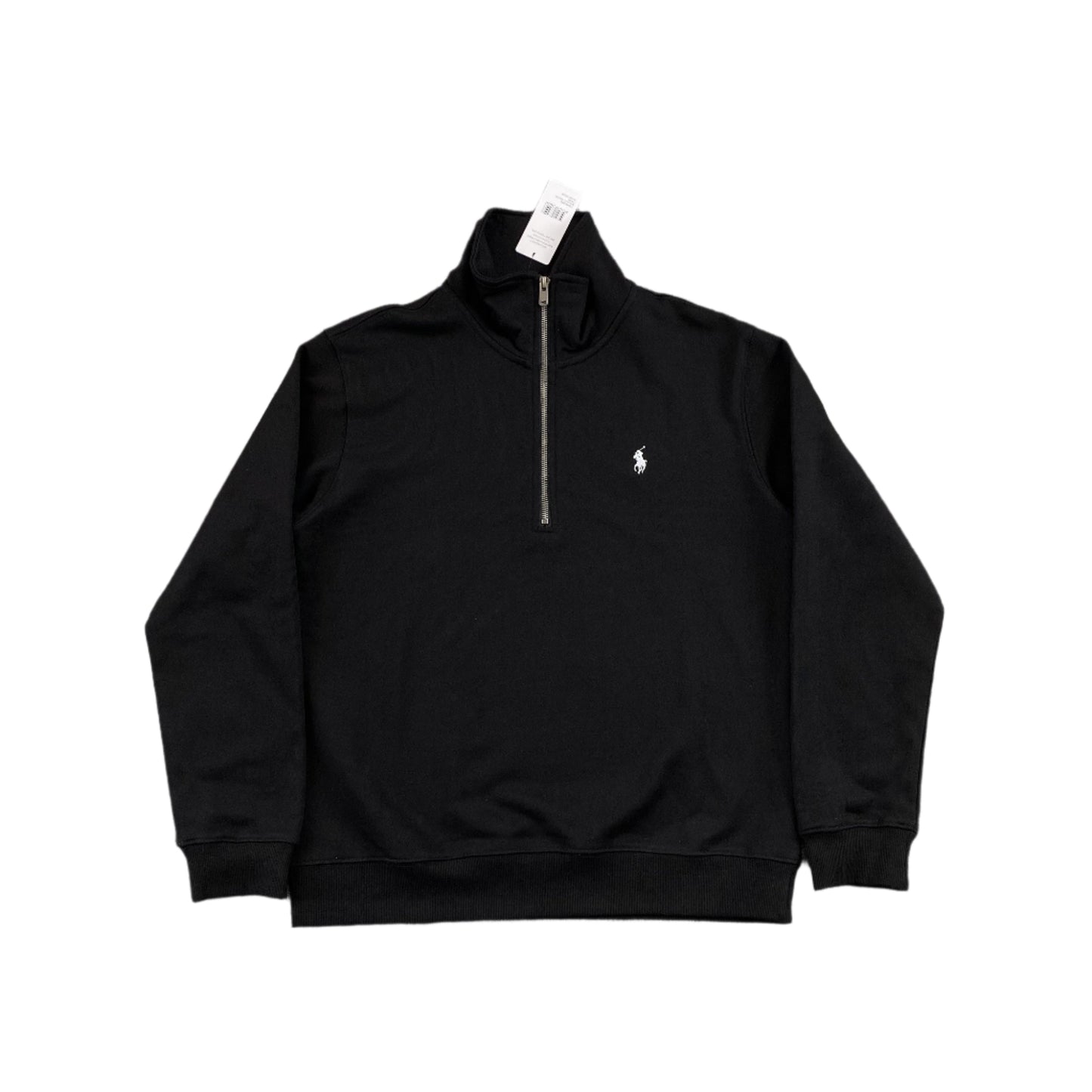 POLO Ralph Lauren Quarter Zip Sweatshirt - Black Unisex Streetwear Limited Edition - The POLO RALPH LAUREN QUARTER ZIP SWEATSHIRT BLACK - REPLICA blends classic sophistication with effortless