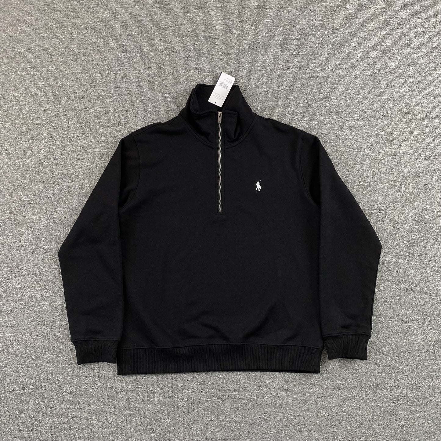 POLO Ralph Lauren Quarter Zip Sweatshirt - Black Unisex Streetwear Limited Edition - The POLO RALPH LAUREN QUARTER ZIP SWEATSHIRT BLACK - REPLICA blends classic sophistication with effortless