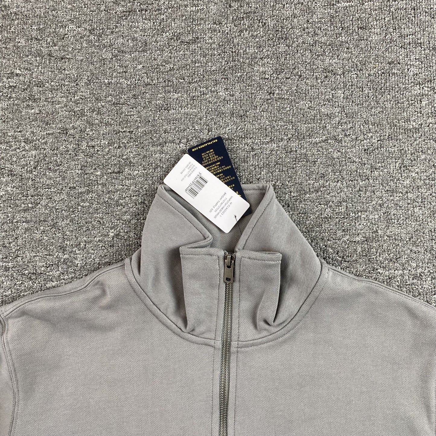 POLO Ralph Lauren Quarter Zip Sweatshirt - Grey Unisex Streetwear Limited Edition - The POLO RALPH LAUREN QUARTER ZIP SWEATSHIRT GREY - REPLICA combines timeless style with effortless